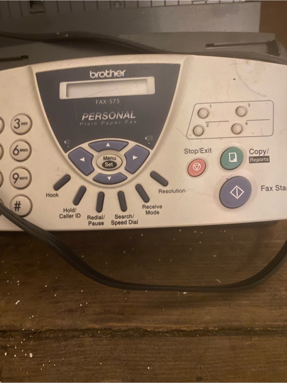 Brother Fax-575 Personal Fax Machine in White and Blue